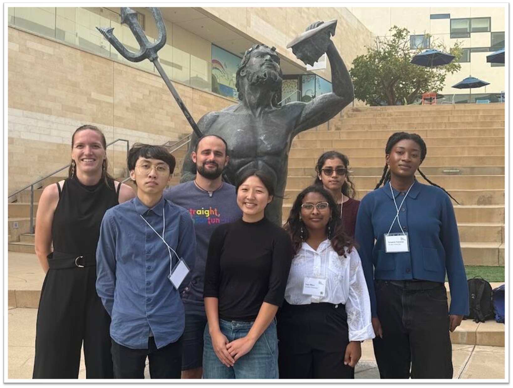 GW Paleontology group at Neptune statue