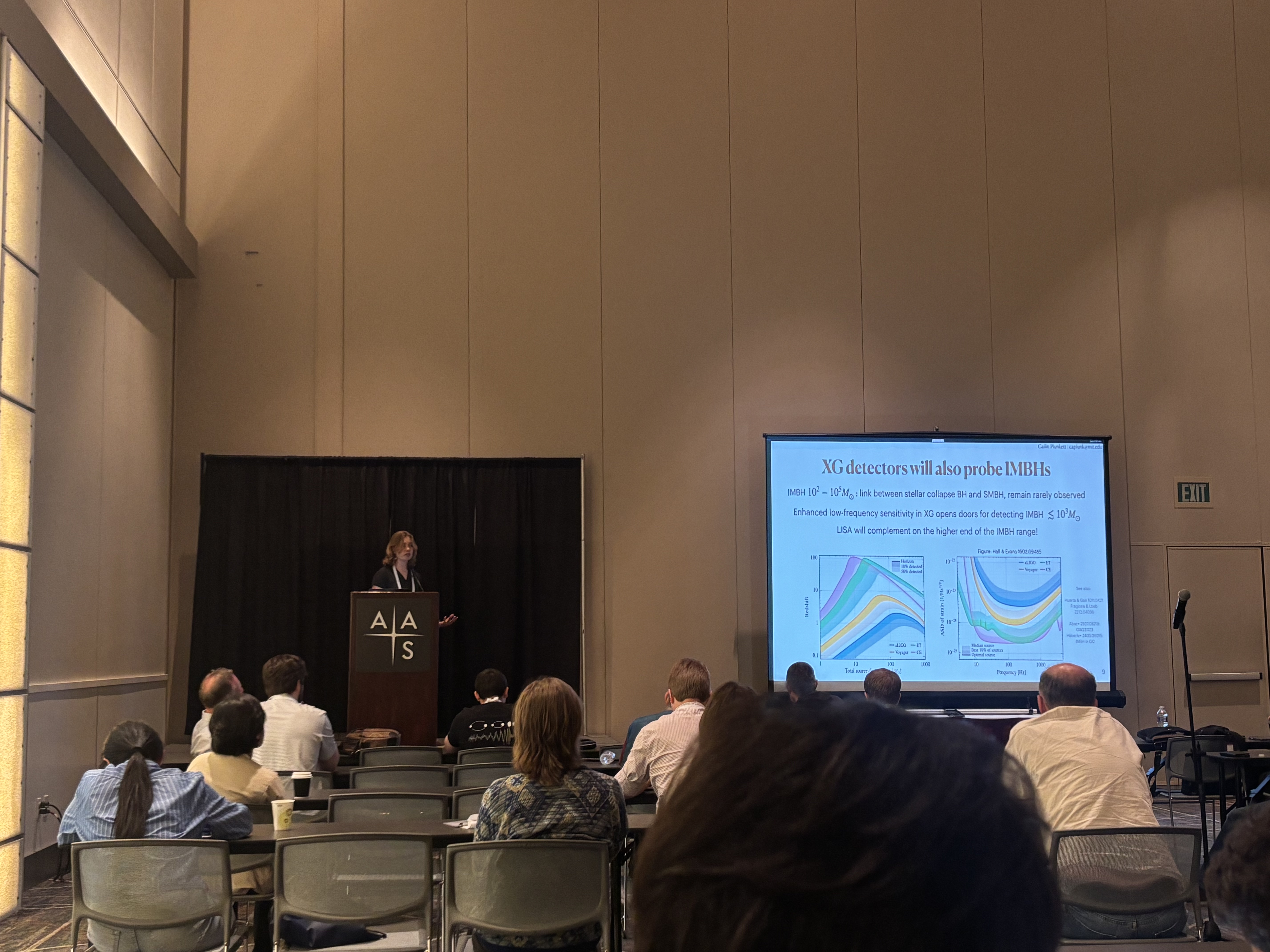 Cailin Plunkett giving a talk at AAS
