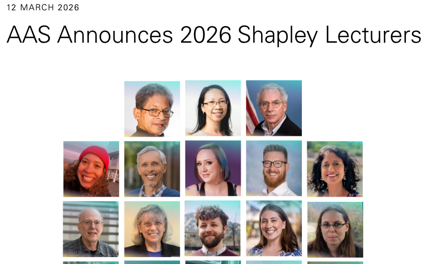 AAS 2026 Shapley Lecturers